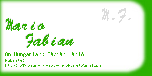 mario fabian business card
